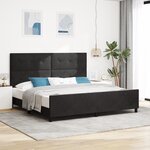 vidaXL Cadre de Lit Noir 200x200 cm Velours