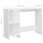 Bureau table poste de travail meuble d'ordinateur informatique étude d'ordinateur portable bois d'ingénierie blanc 02_0023756