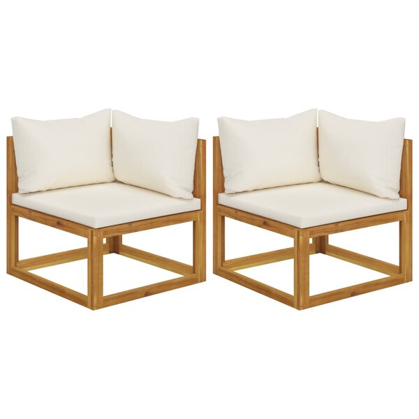 vidaXL Canapés d'angle sectionnels 2 Pièces avec coussins Blanc crème