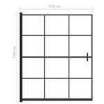 vidaXL Cabine de douche ESG 116x140 cm Noir