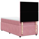 vidaXL Sommier à lattes de lit avec matelas Rose 100x200 cm Velours