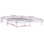 vidaXL Cadre de lit Gris 160x200 cm Bois de pin massif