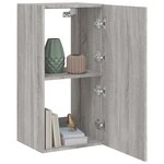 vidaXL Meuble TV mural avec lumières LED sonoma gris 40 5x35x80 cm