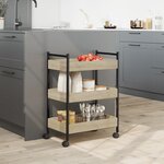 vidaXL Chariot de cuisine chêne sonoma 50x30x70 cm bois d'ingénierie