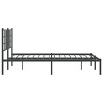 vidaXL Cadre de lit métal avec tête de lit noir 140x190 cm