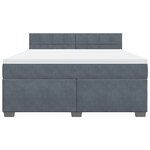 vidaXL Sommier à lattes de lit et matelas Gris foncé 180x200cm Velours