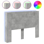 vidaXL Armoire tête de lit avec LED gris béton 140x16 5x103 5 cm