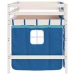 vidaXL Lit mezzanine enfants et rideaux bleu 90x190cm bois pin massif