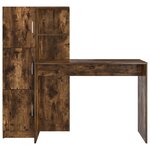 vidaXL Bureau avec rangement Chêne fumé Bois d'ingénierie