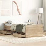 vidaXL Cadre de lit sans matelas chêne sonoma 90x190 cm