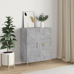 vidaXL Buffet gris béton 69 5x34x90 cm bois d'ingénierie