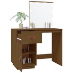 vidaXL Coiffeuse avec LED Marron miel 95x50x133 5cm Bois de pin massif