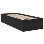 vidaXL Cadre de lit noir 75x190 cm bois d'ingénierie