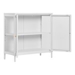 Armoire 2 portes vitrées acier blanc 80 x 35 x 80 cm