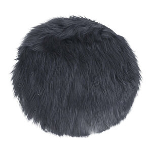 Coussin de siège rond en peau d'agneau artificielle grise Ø 35 cm
