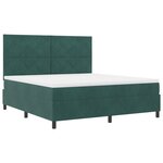 Lit Box Spring vidaXL avec Matelas Vert Foncé Super King Velours