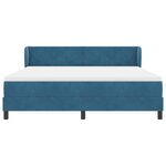 Lit Box Spring vidaXL avec Matelas Bleu Foncé 180x200 cm Velours
