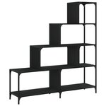 vidaXL Bibliothèque à 4 niveaux noir 139x33 5x149 cm bois d'ingénierie