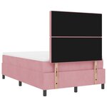 Lit à ressort vidaXL avec matelas et LED Rose 120x200 cm Velours