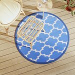 vidaXL Tapis d'extérieur bleu Ø120 cm PP