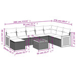 vidaXL Salon de jardin avec coussins 9 Pièces beige résine tressée
