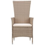 vidaXL Ensemble de salle à manger de jardin avec coussins 7 Pièces Beige