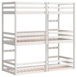 vidaXL Lit superposé triple blanc 90x190 cm bois de pin massif