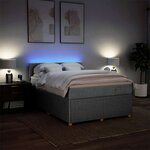 vidaXL Sommier à lattes de lit avec matelas Gris clair 160x200cm Tissu