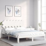 vidaXL Cadre de lit sans matelas blanc 140x200 cm bois de pin massif