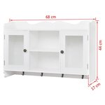 Vitrine murale avec étagère de Livre / DVD / Verre en MDF Blanc