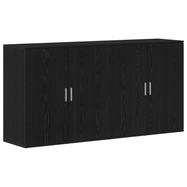 vidaXL Sideboards 2 Pièces Noir Chêne 79x38x80 cm Bois d'ingénierie