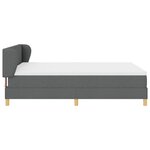 Lit à ressort vidaXL avec matelas - Gris foncé  160x200 cm Tissu