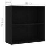 vidaXL Bibliothèque noir 80x30x76 5 cm bois d'ingénierie