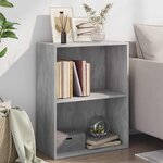 vidaXL Bibliothèque à 2 niveaux gris béton bois d'ingénierie