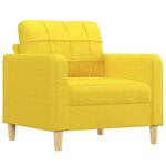 vidaXL Fauteuil avec repose-pied Jaune clair 60 cm Tissu