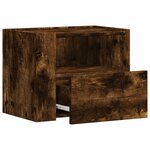 vidaXL Tables de chevet murales 2 Pièces chêne fumé 45x30x35 cm