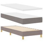 vidaXL Lit avec sommier à ressort et matelas taupe 80x200 cm tissu