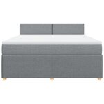 vidaXL Sommier à lattes de lit avec matelas Gris clair 180x200cm Tissu