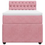 vidaXL Sommier à lattes de lit avec matelas Rose 90x190 cm Velours