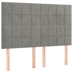 vidaXL Sommier à lattes de lit et matelas Gris clair 140x190cm Velours