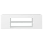 vidaXL Meuble TV avec lumières LED Blanc 90x39x30 cm