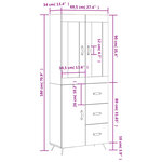 vidaXL Buffet haut Chêne fumé 69 5x34x180 cm Bois d'ingénierie