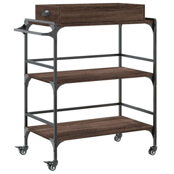 vidaXL Chariot de cuisine chêne marron 81 5x41x92 5 cm bois ingénierie