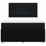 vidaXL Sommier à lattes de lit avec matelas Noir 140x200 cm Tissu