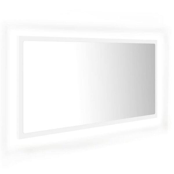 vidaXL Miroir à LED de salle de bain Blanc 90x8 5x37 cm Acrylique
