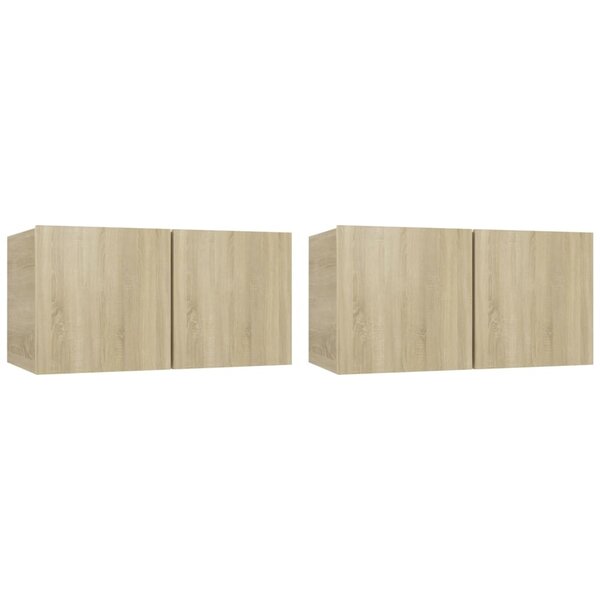 vidaXL Meubles TV suspendus 2 Pièces Chêne sonoma 60x30x30 cm