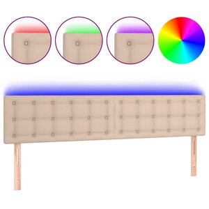 vidaXL Tête de lit à LED Cappuccino 160x5x78/88 cm Similicuir