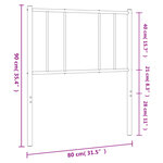 vidaXL Tête de lit métal noir 75 cm