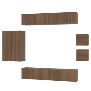 vidaXL Ensemble de meubles TV 8 Pièces Chêne marron Bois d'ingénierie