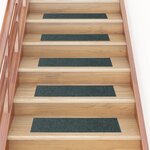 vidaXL Tapis d'escalier autocollants Rectangulaire 15 Pièces 76x20cm Vert